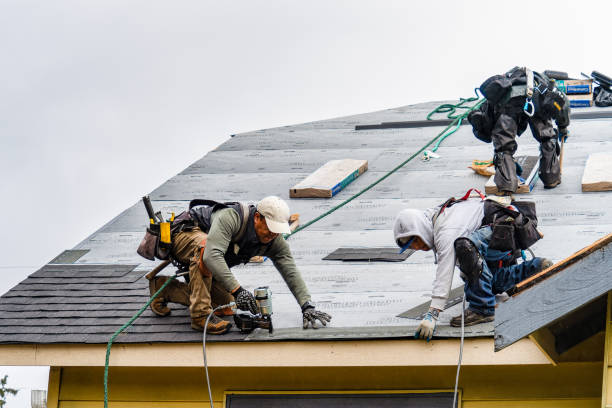 Professional Gutter Installation technician working in Hempstead, TX